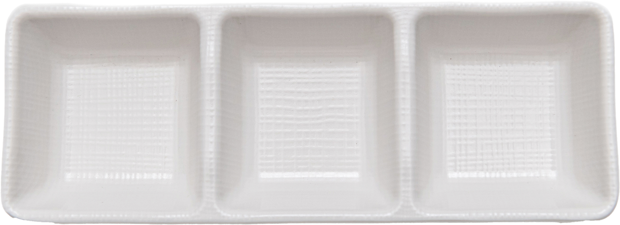 Matte 3-divided Sauce dish