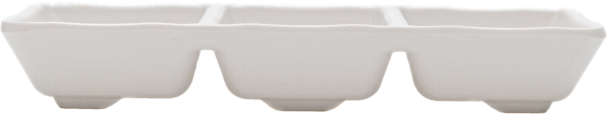 Matte 3-divided Sauce dish