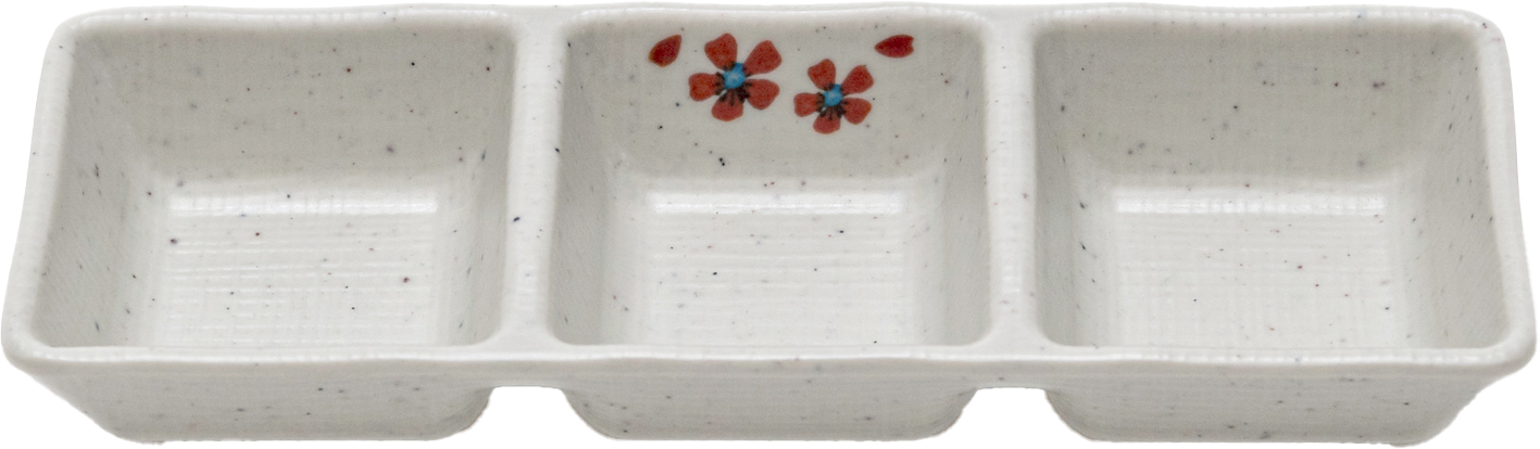 Matte 3-divided Sauce dish