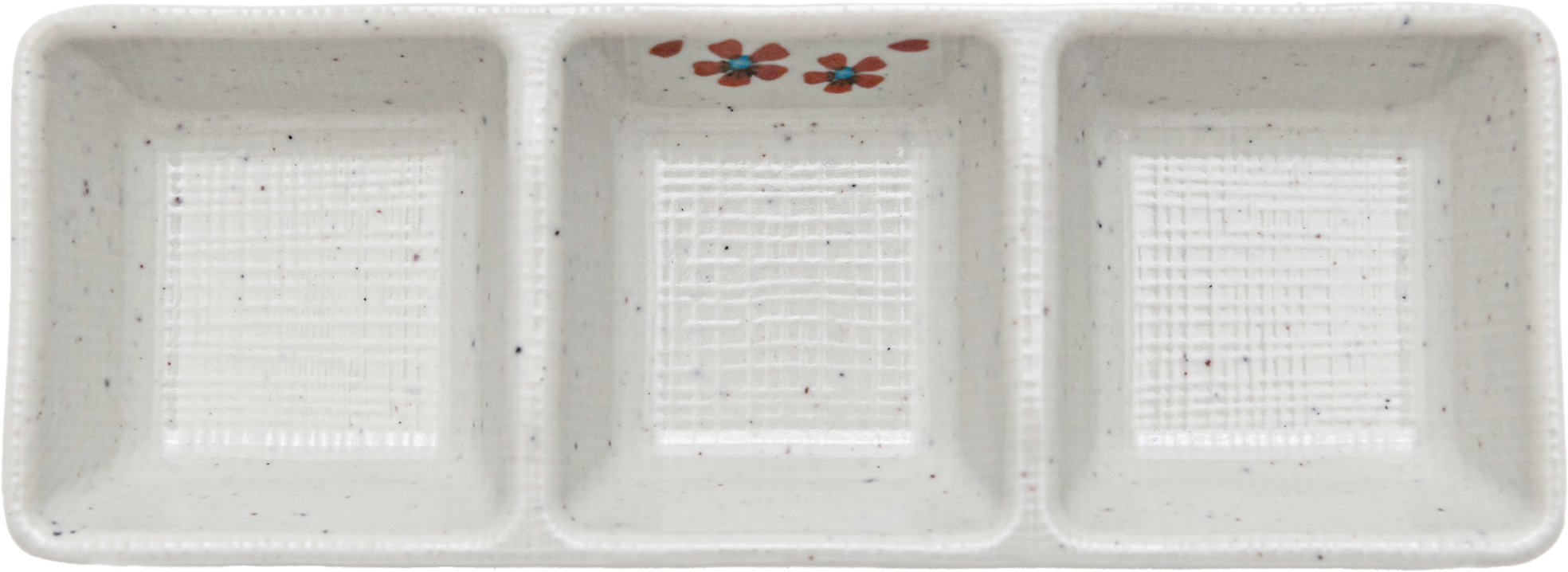 Matte 3-divided Sauce dish