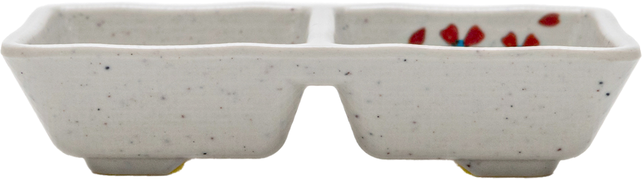 Matte 2-divided Sauce dish