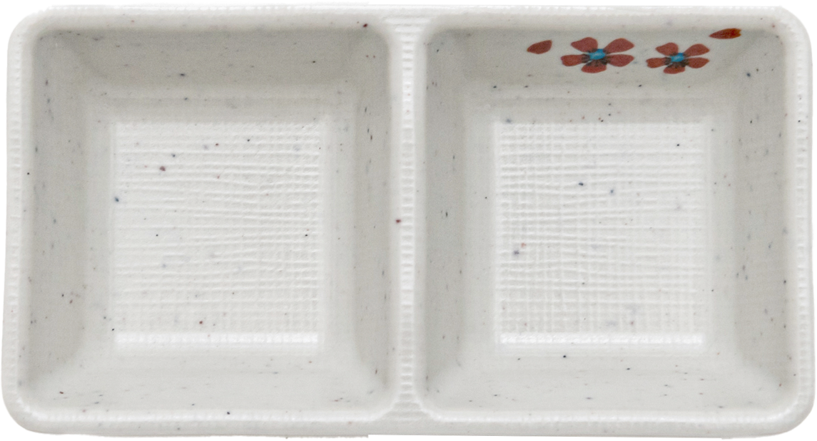 Matte 2-divided Sauce dish