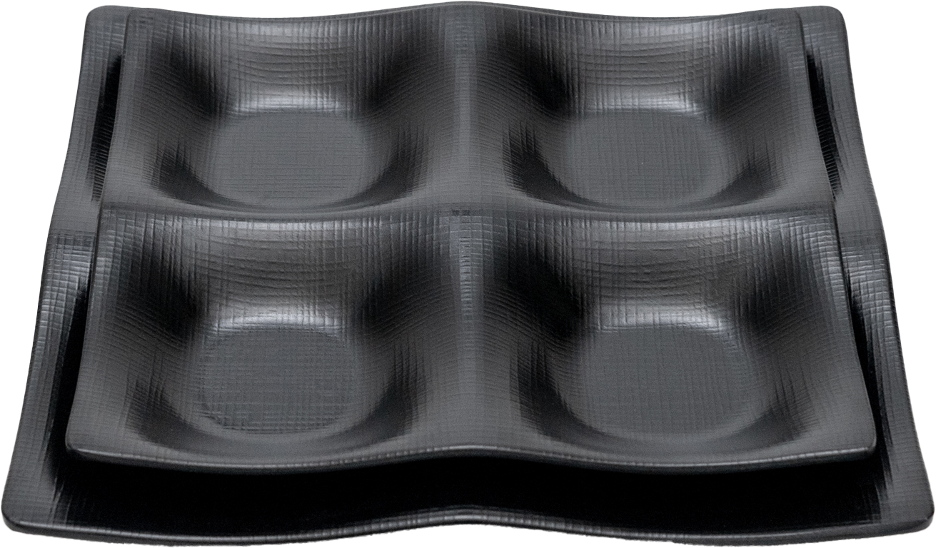 Matte 4-Divided Side Plate